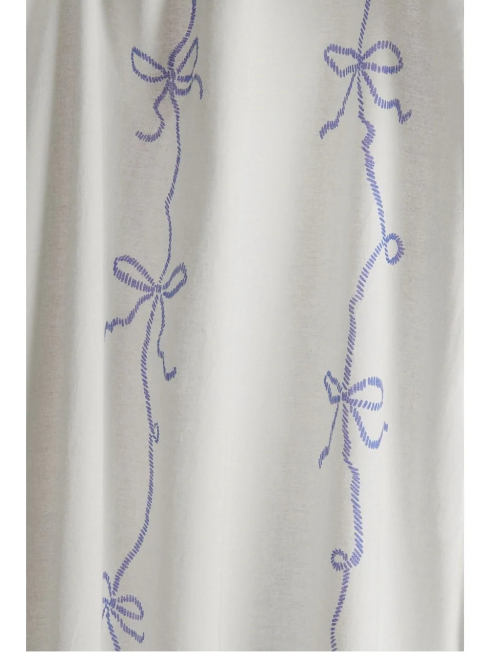 Urban Outfitters Printed Cotton White and Blue Bows Shower Curtain NEW NWT
